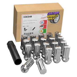 Coyote Accessories® - Chrome Cone Seat Spline (7 Sided) Lug Wheel Installation Kit w/o Valve Stems