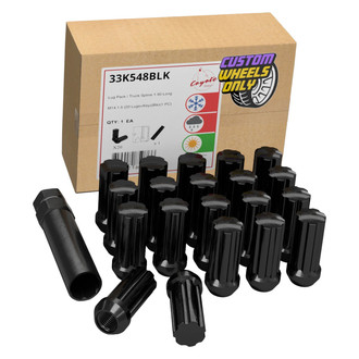 Coyote Accessories® - Black Cone Seat Spline (7 Sided) Lug Wheel Installation Kit w/o Valve Stems