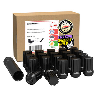 Coyote Accessories® - Black Cone Seat Spline (7 Sided) Lug Wheel Installation Kit w/o Valve Stems