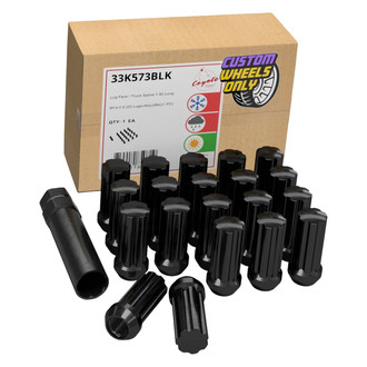 Coyote Accessories® - Black Cone Seat Spline (7 Sided) Lug Wheel Installation Kit w/o Valve Stems