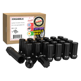 Coyote Accessories® - Black Cone Seat Spline (7 Sided) Lug Wheel Installation Kit w/o Valve Stems