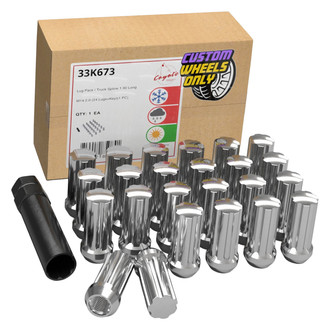 Coyote Accessories® - Chrome Cone Seat Spline (7 Sided) Lug Wheel Installation Kit w/o Valve Stems