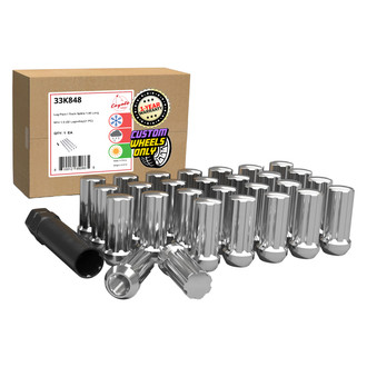 Coyote Accessories® - Chrome Cone Seat Spline (7 Sided) Lug Wheel Installation Kit w/o Valve Stems