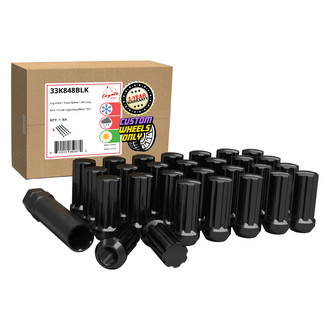 Coyote Accessories® - Black Cone Seat Spline (7 Sided) Lug Wheel Installation Kit w/o Valve Stems