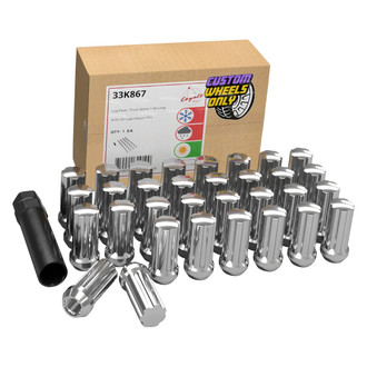 Coyote Accessories® - Chrome Cone Seat Spline (7 Sided) Lug Wheel Installation Kit w/o Valve Stems