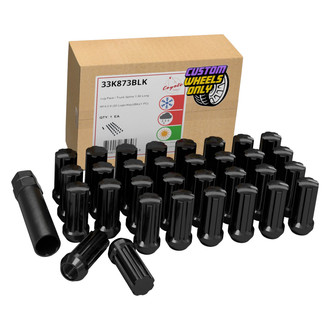 Coyote Accessories® - Black Cone Seat Spline (7 Sided) Lug Wheel Installation Kit w/o Valve Stems