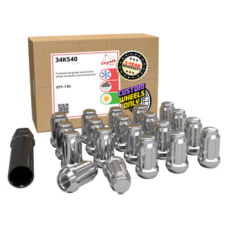 Coyote Accessories® - Chrome Cone Seat Spline Lug Wheel Installation Kit w/o Valve Stems