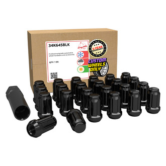 Coyote Accessories® - Black Cone Seat Spline Lug Wheel Installation Kit w/o Valve Stems