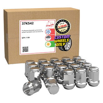 Coyote Accessories® - Chrome Cone Seat Acorn Bulge Lug Wheel Installation Kit w/o Valve Stems