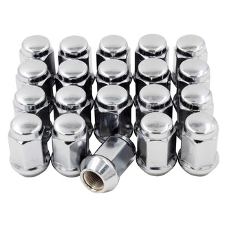 Coyote Accessories® - Chrome Cone Seat Acorn Bulge Lug Wheel Installation Kit w/o Valve Stems
