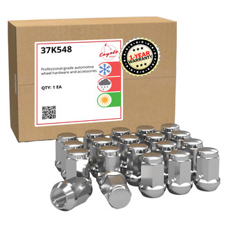 Coyote Accessories® - Chrome Cone Seat Acorn Bulge Lug Wheel Installation Kit w/o Valve Stems