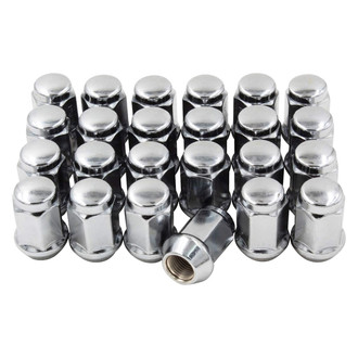 Coyote Accessories® - Chrome Cone Seat Acorn Bulge Lug Wheel Installation Kit w/o Valve Stems