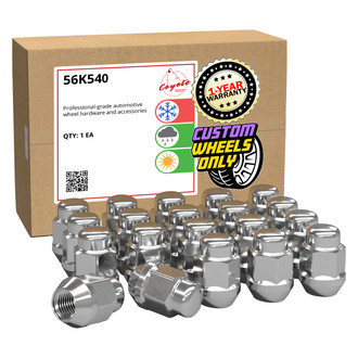 Coyote Accessories® - Chrome Cone Seat Acorn Bulge Lug Wheel Installation Kit w/o Valve Stems