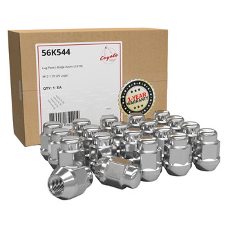 Coyote Accessories® - Chrome Cone Seat Acorn Bulge Lug Wheel Installation Kit w/o Valve Stems