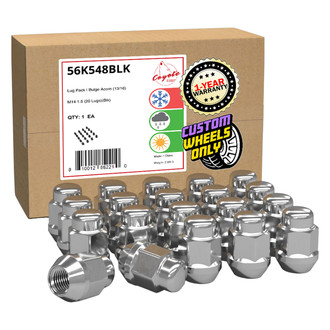 Coyote Accessories® - Chrome Cone Seat Acorn Bulge Lug Wheel Installation Kit w/o Valve Stems