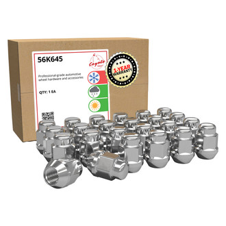 Coyote Accessories® - Chrome Cone Seat Acorn Bulge Lug Wheel Installation Kit w/o Valve Stems