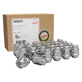 Coyote Accessories® - Chrome Cone Seat Acorn Bulge Lug Wheel Installation Kit w/o Valve Stems