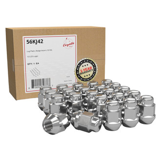 Coyote Accessories® - Chrome Cone Seat Acorn Bulge Lug Wheel Installation Kit w/o Valve Stems