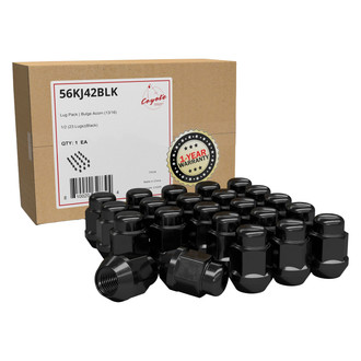 Coyote Accessories® - Black Cone Seat Acorn Bulge Lug Wheel Installation Kit w/o Valve Stems