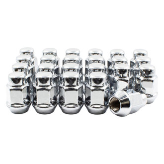 Coyote Accessories® - Chrome Cone Seat Acorn Bulge Lug Wheel Installation Kit w/o Valve Stems