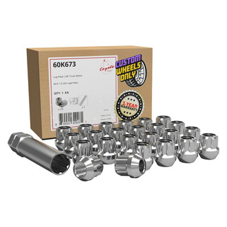 Coyote Accessories® - Chrome Cone Seat Spline Lug Wheel Installation Kit w/o Valve Stems
