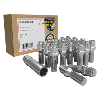 Coyote Accessories® - Chrome Cone Seat Spline Bolt Lug Wheel Installation Kit w/o Valve Stems
