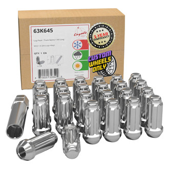 Coyote Accessories® - Chrome Cone Seat Spline (6 Sided) Lug Wheel Installation Kit w/o Valve Stems
