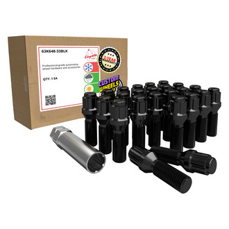 Coyote Accessories® 63K648-33BLK - Black Cone Seat Spline Lug Wheel Installation Kit