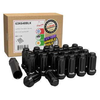 Coyote Accessories® - Black Cone Seat Spline (6 Sided) Lug Wheel Installation Kit w/o Valve Stems
