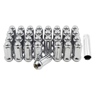 Coyote Accessories® - Chrome Cone Seat Spline (6 Sided) Lug Wheel Installation Kit w/o Valve Stems