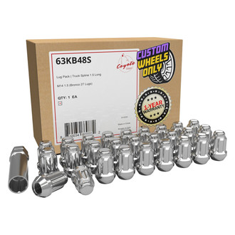 Coyote Accessories® - Chrome Cone Seat 6 Spline Lug Wheel Installation Kit