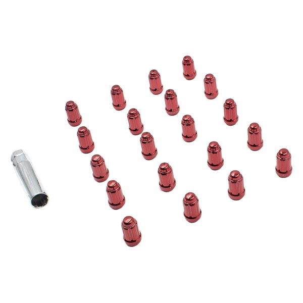 Coyote Accessories® - Red Cone Seat Spline (6 Sided) Lug Wheel Installation Kit
