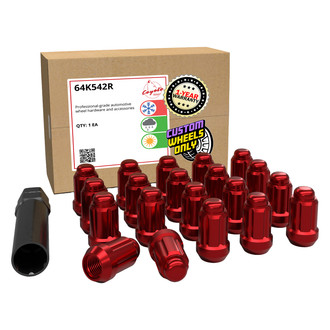 Coyote Accessories® - Red Cone Seat Spline (6 Sided) Lug Wheel Installation Kit w/o Valve Stems