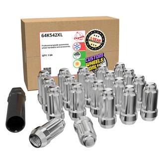Coyote Accessories® - Chrome Cone Seat Spline Lug Wheel Installation Kit w/o Valve Stems