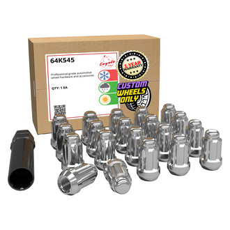 Coyote Accessories® - Chrome Cone Seat Spline (6 Sided) Lug Wheel Installation Kit w/o Valve Stems