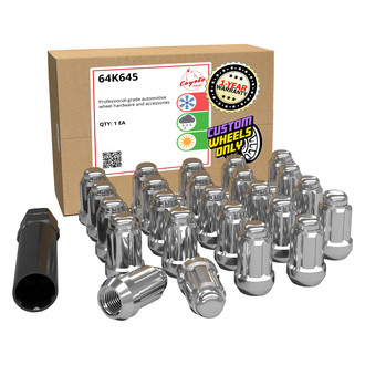 Coyote Accessories® - Chrome Cone Seat Spline Lug Wheel Installation Kit w/o Valve Stems