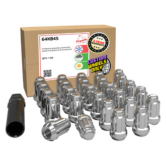 Coyote Accessories® - Chrome Cone Seat 6 Spline Lug Wheel Installation Kit