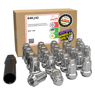 Coyote Accessories® 64KJ42 - Chrome Cone Seat 6 Spline Lug Wheel Installation Kit