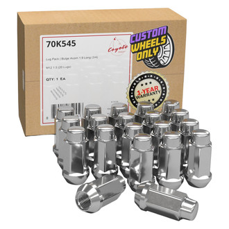 Coyote Accessories® - Chrome Cone Seat Acorn Bulge Lug Wheel Installation Kit w/o Valve Stems