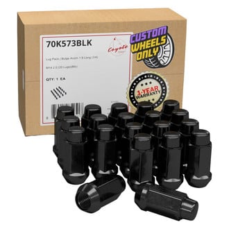 Coyote Accessories® - Black Cone Seat Acorn Bulge Lug Wheel Installation Kit w/o Valve Stems