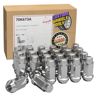 Coyote Accessories® - Chrome Cone Seat Acorn Bulge Lug Wheel Installation Kit w/o Valve Stems