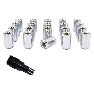 Coyote Accessories® - Chrome Cone Seat Tuner Lug Wheel Installation Kit w/o Valve Stems