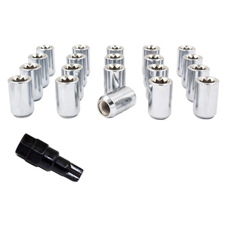 Coyote Accessories® - Chrome Cone Seat Tuner Lug Wheel Installation Kit w/o Valve Stems