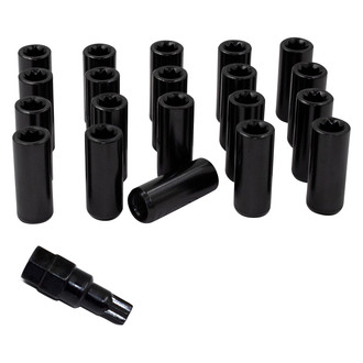 Coyote Accessories® - Black Cone Seat Tuner (8 Sided) Lug Wheel Installation Kit w/o Valve Stems