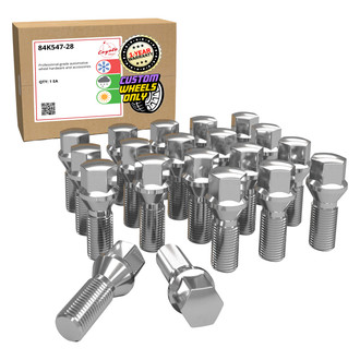Coyote Accessories® - Chrome Cone Seat Bolt Lug Wheel Installation Kit w/o Valve Stems