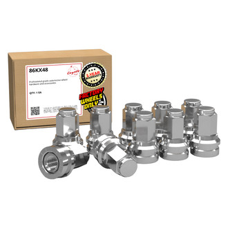 Coyote Accessories® - Chrome Flat Seat OE Style Ford Lug Wheel Installation Kit