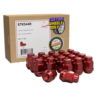 Coyote Accessories® - Red Cone Seat Acorn Bulge Lug Wheel Installation Kit w/o Valve Stems