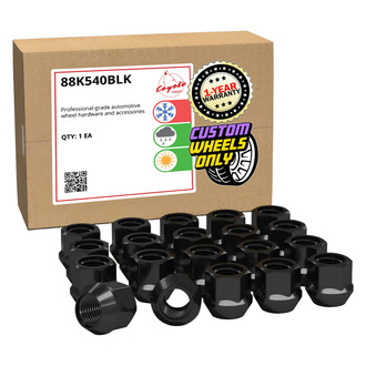 Coyote Accessories® - Black Cone Seat Acorn Bulge Open End Lug Wheel Installation Kit