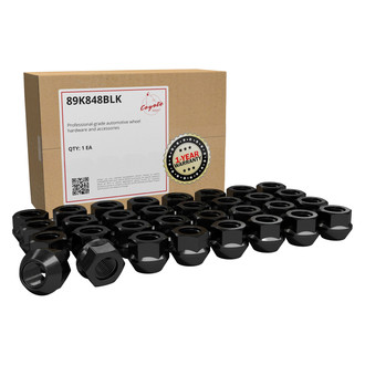 Coyote Accessories® - Black Cone Seat Acorn Bulge Open End Lug Wheel Installation Kit
