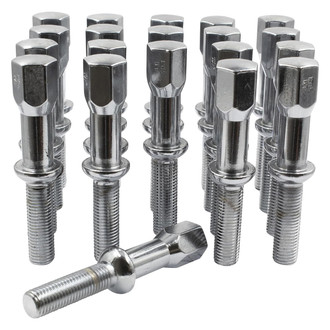 Coyote Accessories® - Chrome Radius/Ball Seat Bolt XL Lug Wheel Installation Kit w/o Valve Stems